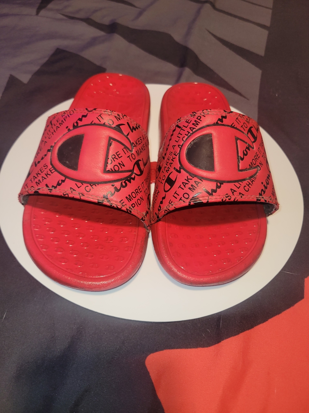 Champion Kids' Red Slide Sandals